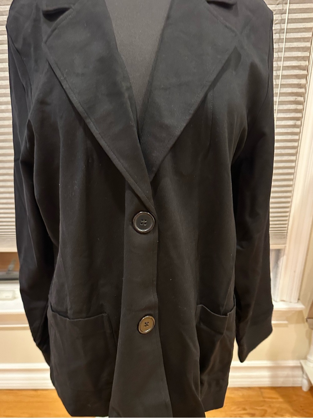 City Blues Black Open Front Blazer Jacket 1X